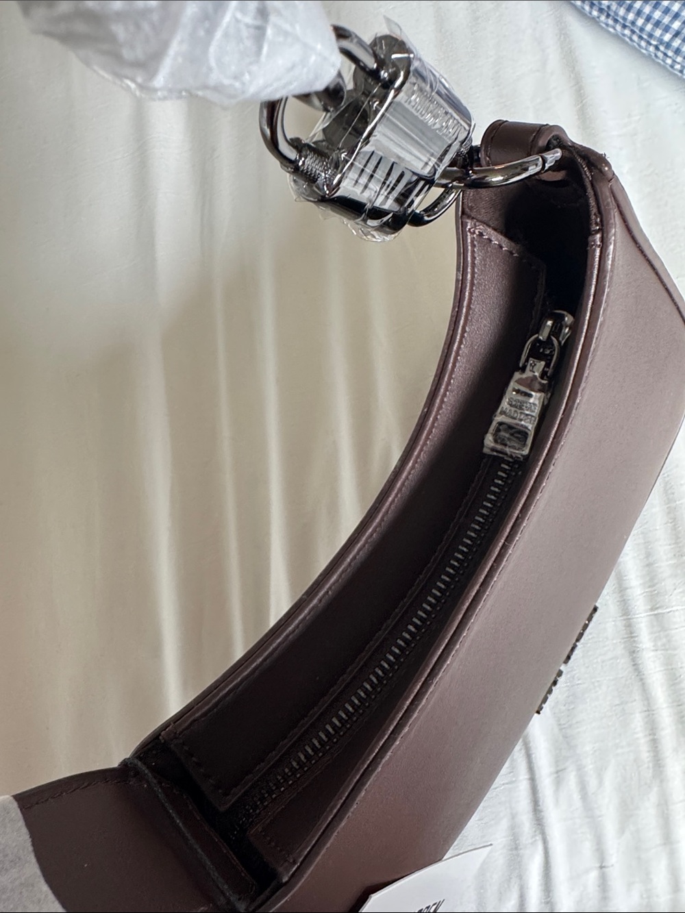 Steve Madden Choclate Brown Saddle Bag with Gunmetal Chain - Picture 3 of 3